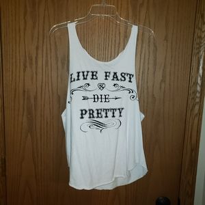 Live Fast Die Pretty MM Tank🥰❤💚💙